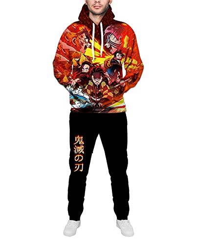 Kxqwb Cartoon Hoodie And Sweatpants Suit Pullover Tracksuit Set 2 Piece Sweatshirt Suit No.3-X-Large #TOP1