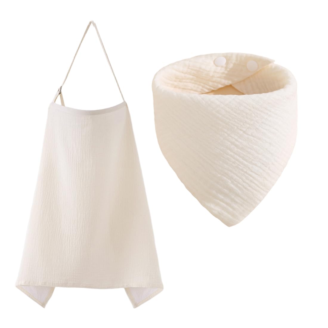 Cubierta de Lactancia Materna + Baberos, Pañuelo Lactancia Materna con Correas Ajustables,Funda de Lactancia de Muselina, Cómoda y Transpirable Capa de Lactancia (caqui)