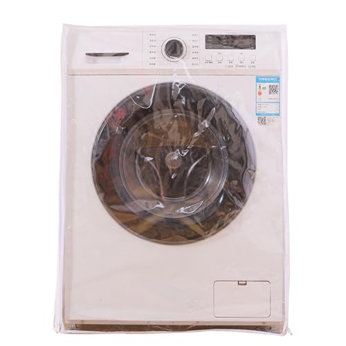 Cubierta para lavadora, fundas para secadoras, protector de lavadora, protector de lavandería de PVC transparente portátil con cremallera lisa, cubierta protectora de máquina de carga superior, para