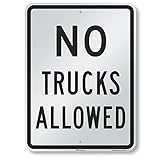 SmartSign - K-1817-EG-18x24-D2 'No Trucks Allowed' Sign | 18' x 24' 3M Engineer Grade Reflective Aluminum Black on White