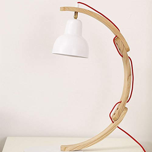 Tomssl Creative Wooden Cozy Den Bedroom Lamp Modern Minimalist Green Led Lamp Night Light Wood 1 E27 (36 49.5Cm) #TOP5