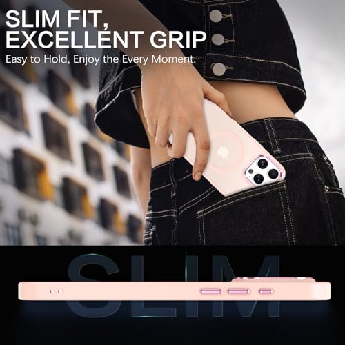 Image of BENTOBEN for iPhone 16 Pro Case [Compatible with Magsafe] Magnetic Matte Phone Case iPhone 16 Pro Translucent Slim Thin Shockproof Women Men Protective Cover Cases for iPhone 16 Pro 6.1 inch 2024, Pink