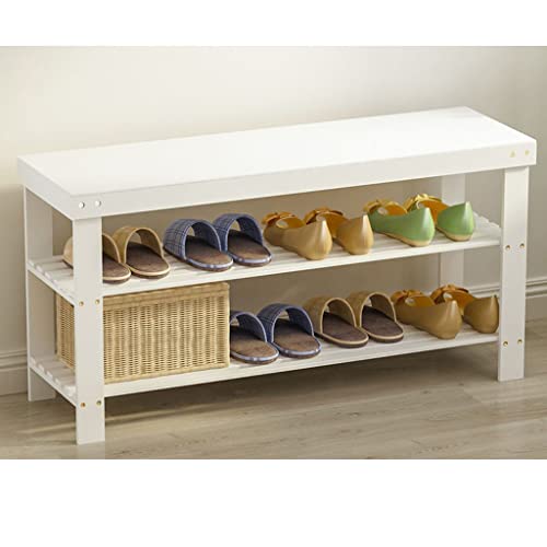 Étagère à chaussures avec banc long intégré pour l'aménagement de votre entrée et couloir