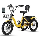 【CADRE ROBUSTE EN ACIER À HAUTE TENEUR EN CARBONE】Conçu pour durer, le cadre est fabriqué en acier à haute teneur en carbone, offrant une excellente durabilité et une capacité de charge élevée – idéal pour les cyclistes recherchant un vélo électrique fiable et robuste. Les pneus larges de 18 x 3 pouces offrent une adhérence accrue sur les surfaces glissantes ou accidentées, vous assurant une confiance totale quelles que soient les conditions météorologiques.