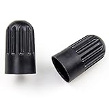 Black TPMS Plastic Tire Valve Stem Caps with Gasket Universal Air Dust Long Covers for TPMS20008, Du