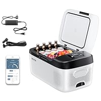 VEVOR Kompressor Kühlbox 15 L,12/24V DC Elektrische Gefrierbox mit App-Steuerung, 100–240 V AC Autokühlschrank für Camping Reisen Lastkraftwagen Angeln, 60 W Thermoelektrische Kühlbox Tragbar