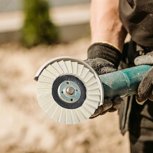 Image of Wool Felt Flap Polishing Disc,Thicken Polishing Wheel Pad, Grinder Buffing Felt Flap Discs Polishing Wheel for Car Waxing, Metal Polishing, Woodworking, Jewelry & Glass Finishing(Corrugated)