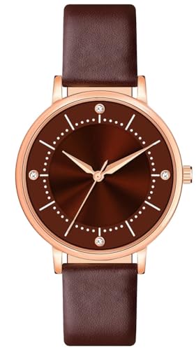 Image of Branded Best Quality Ethnic Embossed Designer Shine Round Dial with Slim Fit Alluring Leather Belt Women Analog Watch for Girls(SR-801) AT-8011(Pack of-1)