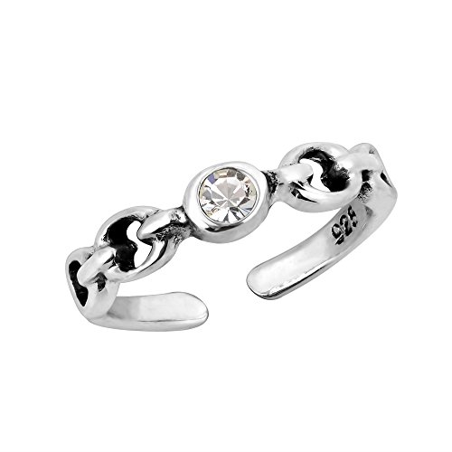 Aeravida Delicate Adorable Clear Cz In 925 Sterling Silver Toe Ring Or Pinky Ring 4Mm #TOP16