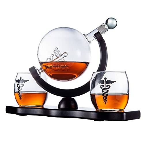 Doctors Dr. & Healthcare Worker Gifts Men & Women - Wine & Whiskey Symbol - Father's Day Doctor - 750 Ml Gift Idea For Nurses, Emt, Hygienists, Physician, Dentists Gifts For Dad #TOP1