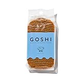 GOSHI Exfoliating Shower Sponge - Rip-Resistant, Rapid-Drying Exfoliating Bath Sponge for All Skin Types - Marigold Yellow - Made in Japan