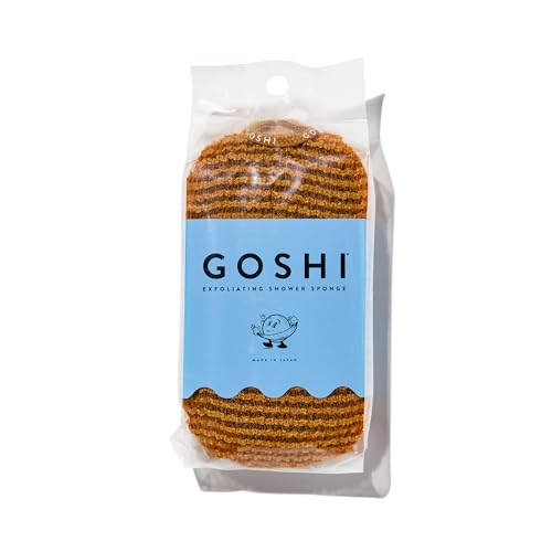 Image of Goshi Exfoliating Shower Sponge- Marigold, Rapid-Drying, Rip Resistant