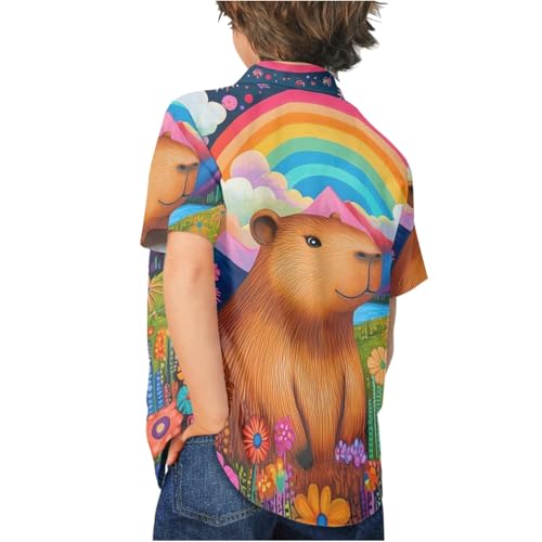 Cumagical Kids Hawaiian Shirt Short Sleeve Breathable Boys Girls Beach Party Shirt4