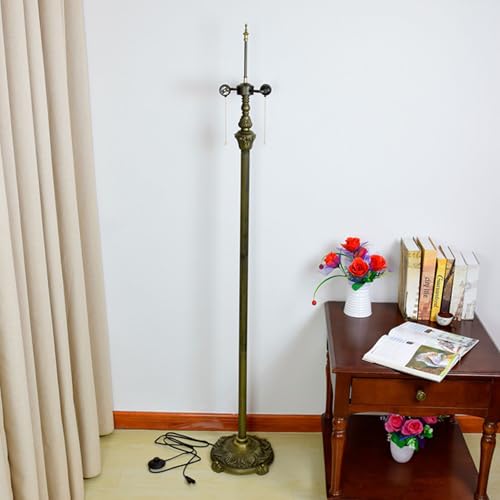 Dualbao Base de lámpara de pie Solamente, para Pantalla de Cristal Manchado de 16 Pulgadas Altura de la Base de iluminación de pie de Estilo Tiffany de 64 Pulgadas de Repuesto,2 Lights