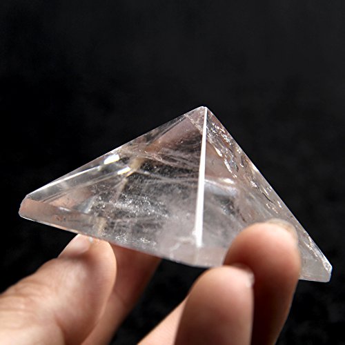 Hongjintian Natural Crystals Clear Quartz Crystal Pyramid Approx. W2.20Inches For Reiki Healing #TOP2