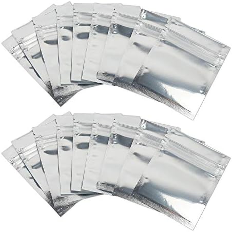 HUIHUIBAO Aluminum Foil Bags, 50 Pieces Resealable Clear Ziplock Mylar Bags Food Storage Plastic Bag, 3 x 4 Inch