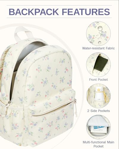 Image of HowFly Corduroy Kids Backpack 3-in-1 Set 15 inch with Lunch Box School Bag | Corduroy 3-in-1 set for elementary middle school, 15-inch backpack, insulated lunch bag, pencil case, back to school gift
