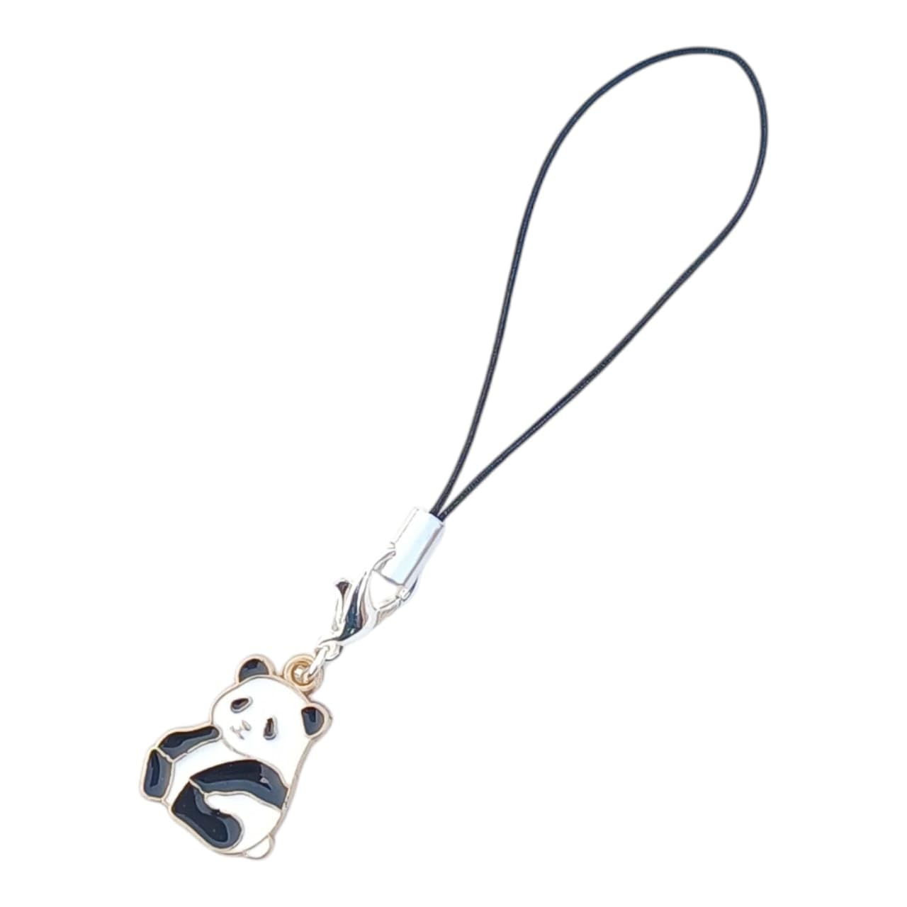 Panda Mobile Phone Strap Charm, Black and White | Cute and Fun Panda Bear Keychain Accessory for Phones, Bags, or Keyrings, Perfect for Adding a Playful Touch to Your Everyday Essentials