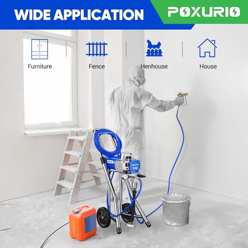 Image of 1200W Airless Paint Sprayer, 3300PSI High Efficiency Paint Sprayer Gun, Fine and Even Painting Effect, Extension Rod, Indoor Paint Sprayer for Home Interior & House Exterior DIY Painting Projects