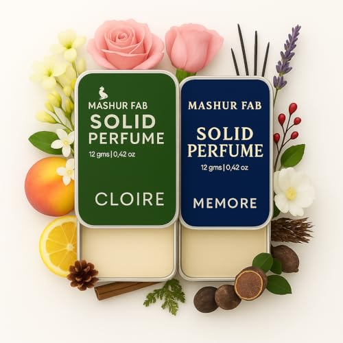 Image of Solid Perfume Combo - Soiree & Antonia | 2-Pack Alcohol-Free Natural Cologne | Long-Lasting Fragrance for Men & Women | Citrus, Floral & Woody Notes | 12g Each (Pinecone, Grapefruit)