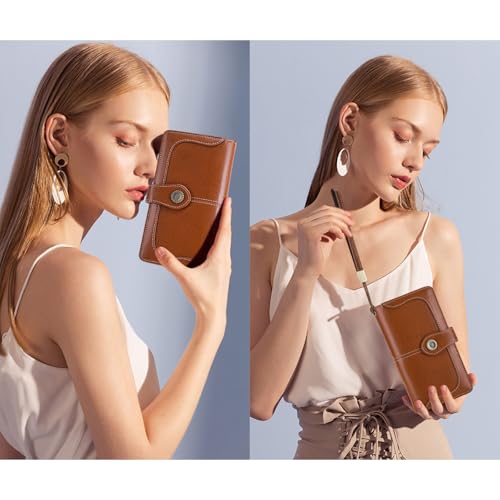 Image of FALAN MULE Wallets for Women Trifold Wristlet Wallets Large Capacity RFID Blocking Ladies Purse Credit Card Holder