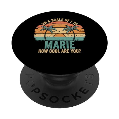 MARIE Personalized Name Cute Retro Girls Groovy Birthday PopSockets Swappable PopGrip