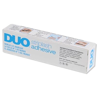 DUO Eyelash Glue Clear Lash Adhesive for Strip Lashes, Long-Lasting and Waterproof, 0.5 oz, 2 Pack