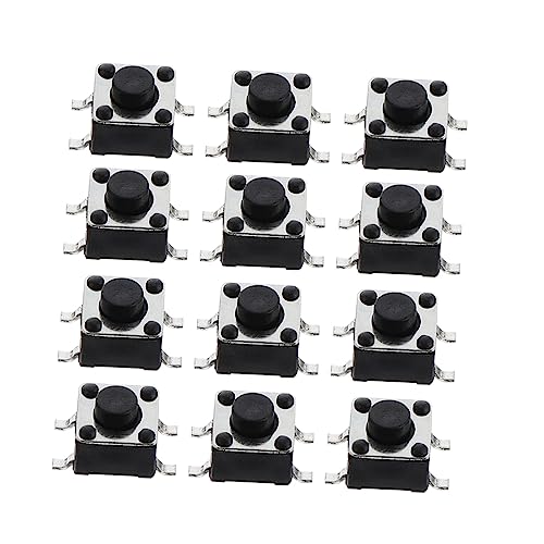 FUNOMOCYA 100pcs Switch Tactile Push Button Latching Tactile Micro Momentary Tact Assortment Kit Panel Mount Tact Button Circuit Push Momentary Tactile 4 Pin Panel Momentary Button Plastic