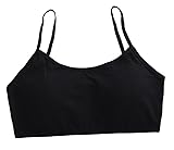 LUSTRA FASHION Girls Wire-Free Training Bra-Adjustable Strap Soft Comfort Vest for Ages 8-18, One Size Fits 85cm Upper Bust Black