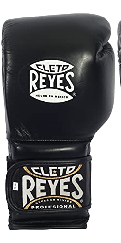 Image of Cleto Reyes Hook and Loop Boxing Training Gloves, Black, 16 OZ