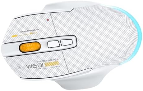 YUEHISY Wireless Gaming Mouse, 2.4G BT Wired Triple Mode RGB Mouse, 12800 DPI, 7 Key Programmable, 5 Illumination Effects, Ergonomic for PC Laptop Gaming (White) — view 8