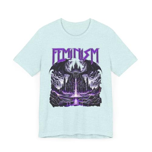 T-shirt dragon violet féminisme style rétro et dark art - Chemise unisexe confort au quotidien