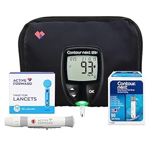 Contour NEXT GEN Glucose Monitor Kit – Blood Sugar Test Kit with 50 Contour Next Blood Glucose Test Strips & 50 Lancets for Diabetes Testing