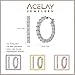 AceLay 14k Gold Plated Sterling Silver Hoop Earrings For Women Filled With CZ Stones - Hypoallergenic Huggies Earring - 25mm White Gold Earrings