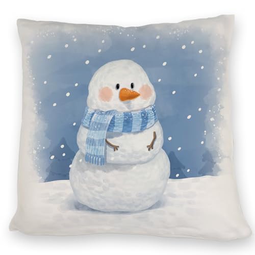 speecheese Schneemann im Wintersturm Kissen EIN bequemes DekoKissen für...