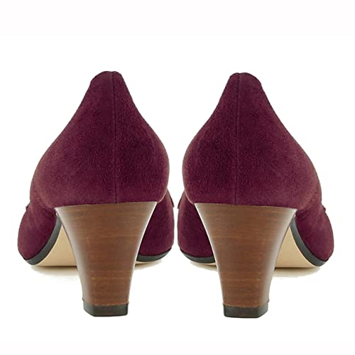 Image of LEHOOR Women Vintage Chunky Block Heel Pumps Shoes Square Pointed Toe Slip On Formal Office Work Business Loafers Shoes Suede Snakeskin Cone Heel Oxford Shoe Ladies Professional Chic Fall 4-11 M US