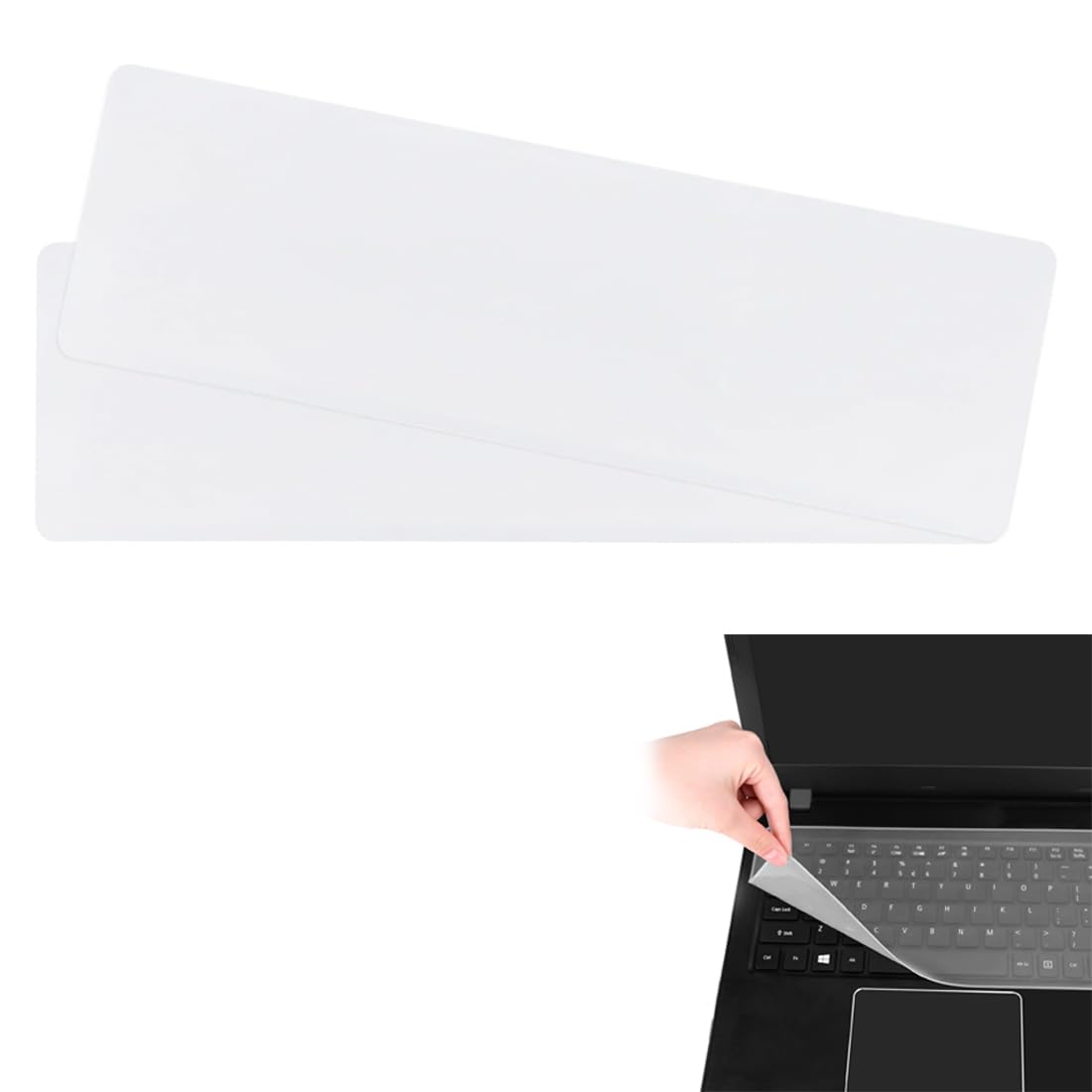 Custodia Silicone Tastiera Laptop - 2 Pezzi, Trasparente, Per 15-17 Pollici, Protettiva E Lavabile