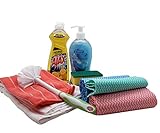 Dorm Room All Inclusive Kitchen Cleaning Kit with Ajax, Sponges, Soap Hand Wash & More