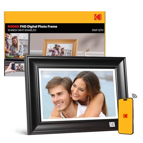 KODAK WiFi Digital Picture Frame, 1920 x 1200 HD Touchscreen Digital Photo Frame, 10.1 Inches Intelligent Electronic Picture Frame with 32 GB Memory(Real Wood Frame)