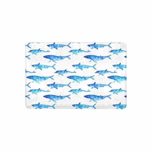 ���փ}�b�g �N�W���A�C���J�A�T���̃��O�A�����E���O�p�t���A�}�b�g 50×80cm doormat Whale Dolphin And Shark Rug Home Decor Floor Mat Indoor and Outdoor