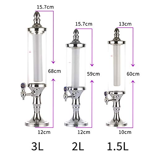 Dispensador de torre de cerveja Dispenser de torre de cerveja, dispensador de cerveja prata com luz,