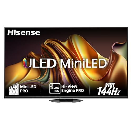 Hisense 75U8NQ 189cm (75 Zoll) Fernseher, 4K Mini LED ULED HDR Smart TV, Quantum Dot, 120Hz/ 144Hz VRR, HDMI 2.1, Game Mode Pro, 2.1.2 Kanal Sound, Dolby Vision IQ & Atmos, Anthrazit, [2024]