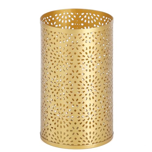 Image of Gold Trash Can, Gold Trash Can for Bathroom, Metal Garbage Can for Offices, 7 inch W X 7 inch L X 12 inch H