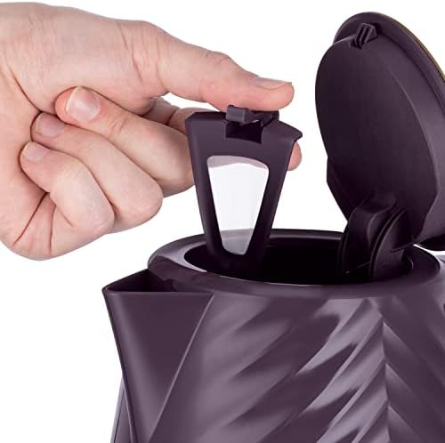 Russell Hobbs 26383 Groove Electric Kettle, Textured Fast Boil Energy Efficient Cordless Kettle with Perfect Pour, 1.7 Litre, 3000 Watts, Mulberry