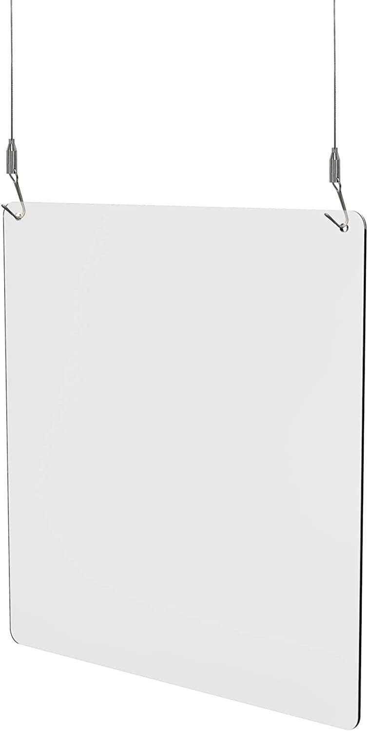 Mampara Proteccion Colgante. Irrompible. Medidas 500x500 mm.