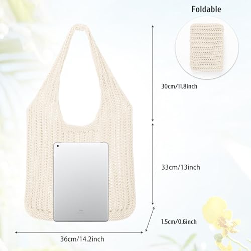 Bolso tote tejido para mujer para playa y verano miniatura 6