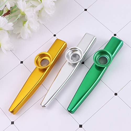 NUOBESTY 6 peças de metal Kazoos instrumentos musicais flautas para guitarra Ukulele violino piano (
