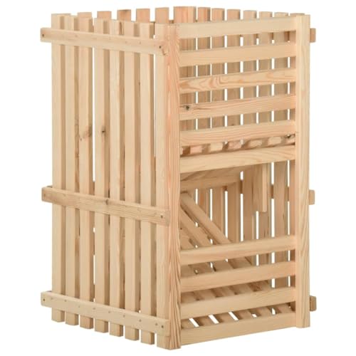 vidaXL Bois de Pin Solide Boîte à Pommes de Terre Boîte de Conservation Conteneur de Stockage Bac de Rangement de Cuisine 50x50x50 cm