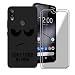 Produktbild CXKJ Handyhülle für Gigaset GS190 (6.1 Zoll) Silikon Hülle + [2 Stück] Panzerglas Schutzfolie, Schwarz TPU Weiche Schutzhülle Bumper Case Handyhülle mit 9H Gehärtetes Glas Film - CX1