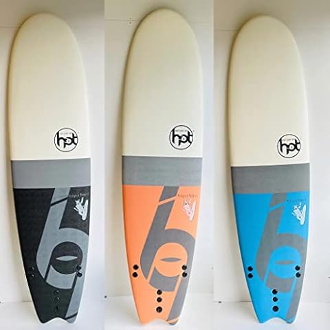 7 ft Hot surf 69 Softboard Bunyip Bandit Soft Top Surfboard Fish Tail (Black) Cover